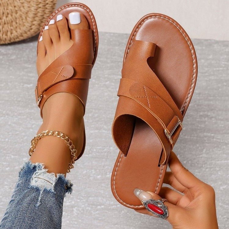 Classic Comfort Flat Sandals for Bunions - Blissful Shoes