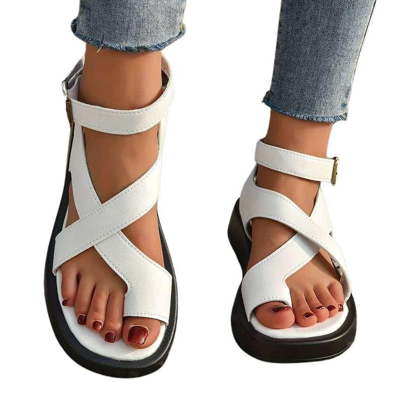 Genuine Leather Comfy Summer Sandals for Bunions - Toe Correction Sandals - Blissful Shoes