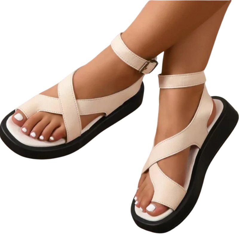 Genuine Leather Comfy Summer Sandals for Bunions - Toe Correction Sandals - Blissful Shoes