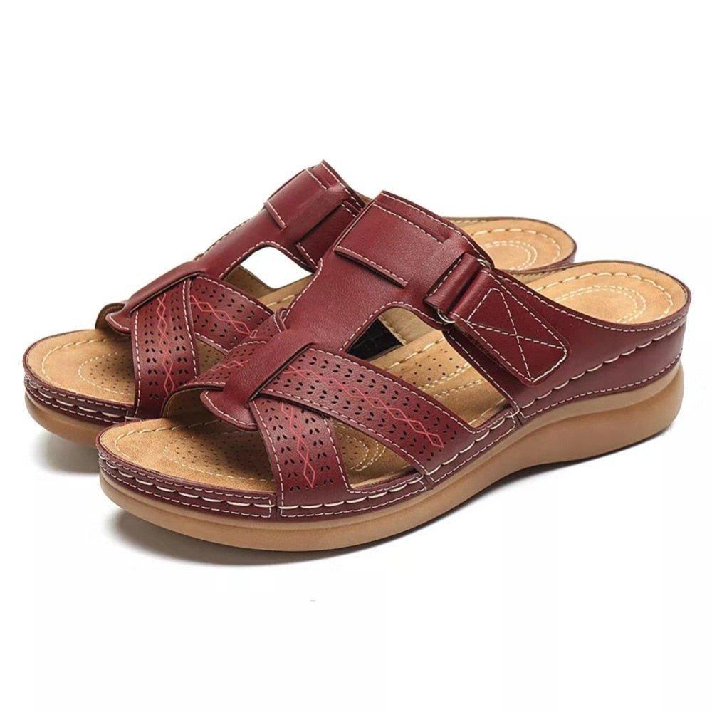 Orthopedic Extra Wide Fit Wedge Sandals - Blissful Shoes