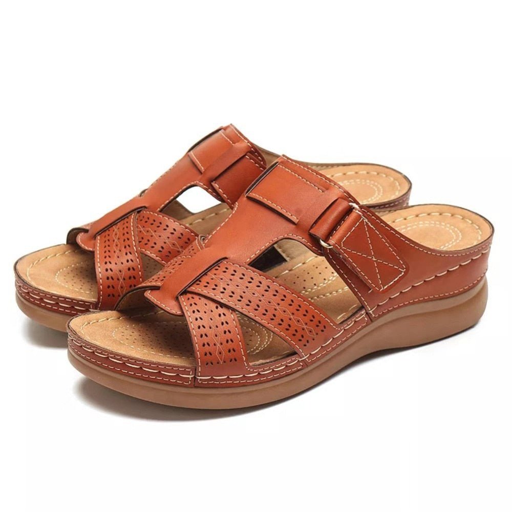 Orthopedic Extra Wide Fit Wedge Sandals - Blissful Shoes