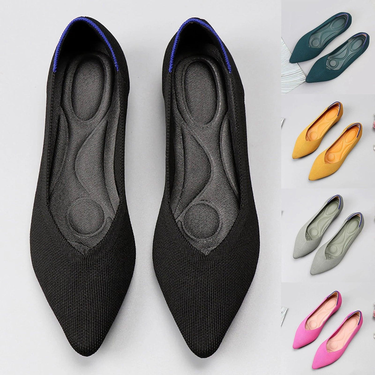 Pointed Wide Toe Box Ballet Flats for Bunions - Blissful Shoes