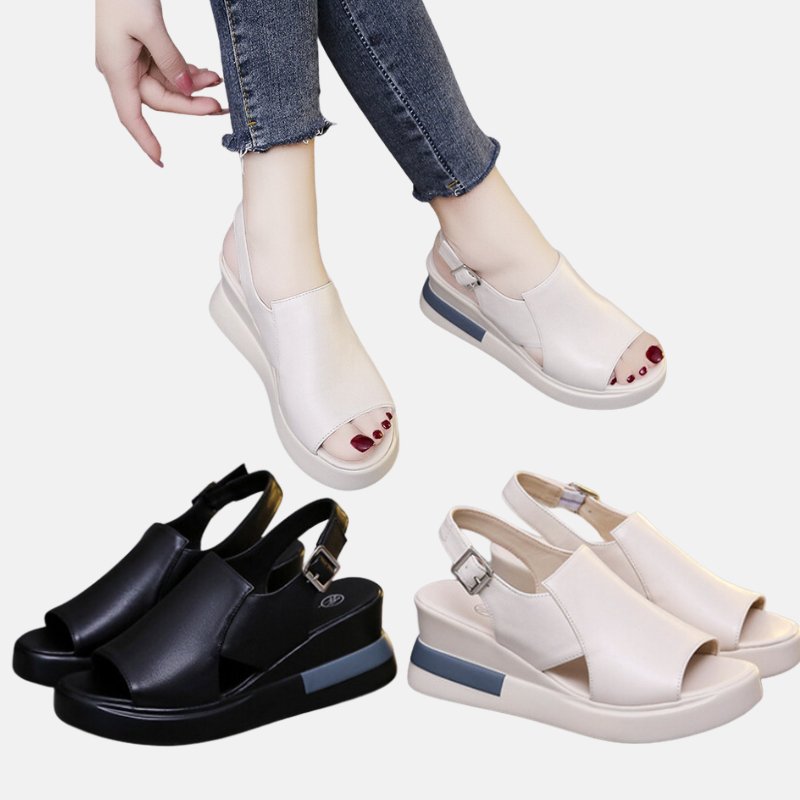 Stylish Medium Heel Sandals that Hide Bunions - Blissful Shoes