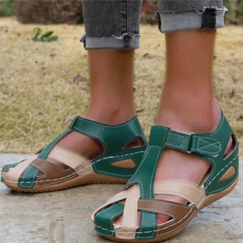 Supportive Sandals for Women with Velcro Strap - Blissful Shoes