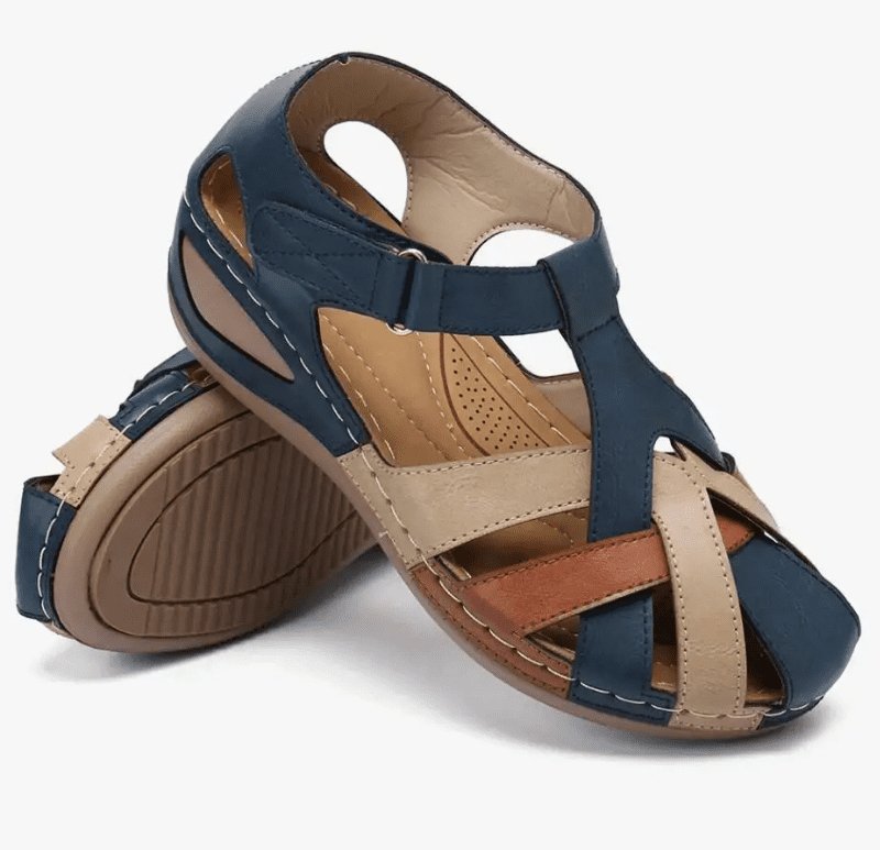 Supportive Sandals for Women with Velcro Strap - Blissful Shoes