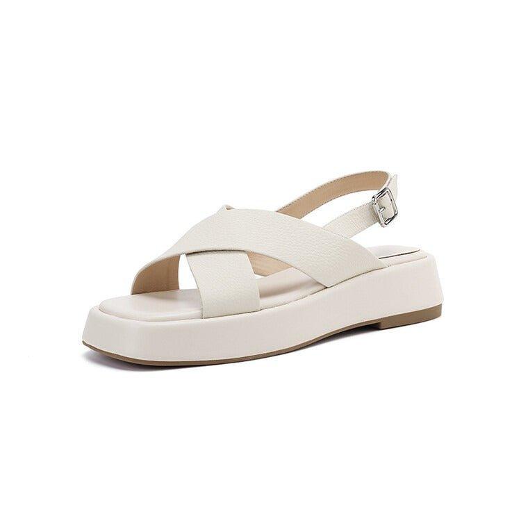 Thick Sole Ladies’ Summer Sandals with Straps - Blissful Shoes