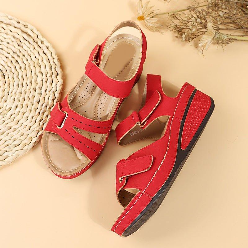 Wedge Heel Soft Thick Bottom Sandals - Blissful Shoes