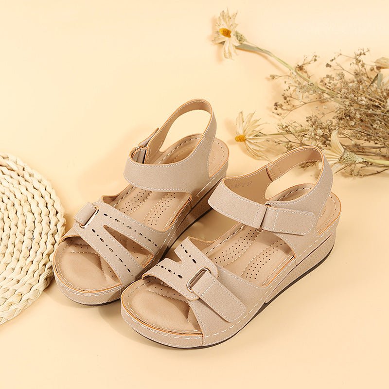 Wedge Heel Soft Thick Bottom Sandals - Blissful Shoes