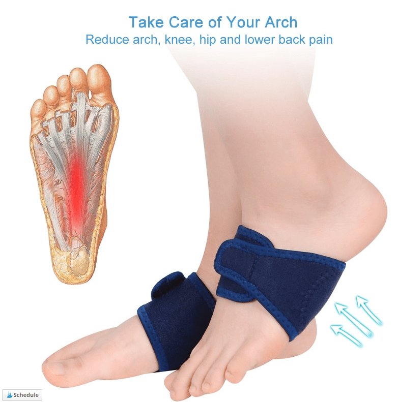 Arch Support Brace Plantar Fasciitis Gel Strap - Bunion Free