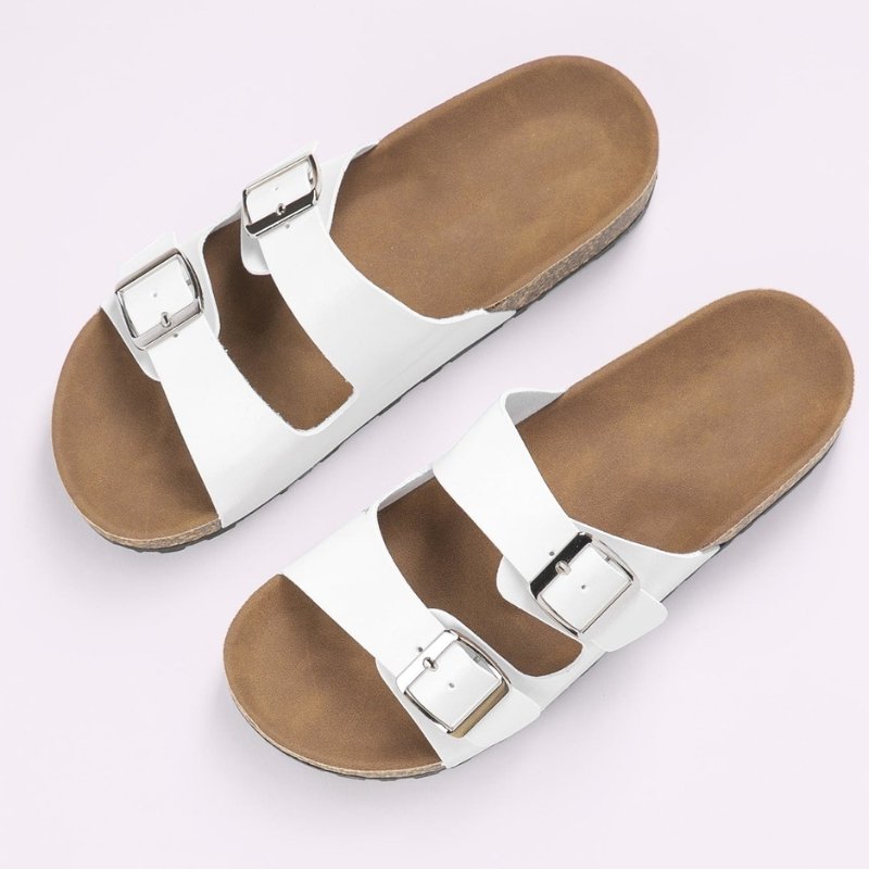 Double Buckle Footbed Sandals for Bunions and Wide Feet - ComfyFootgear