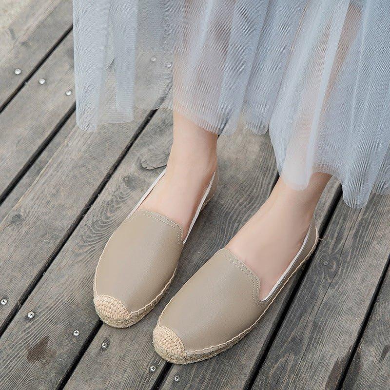 Slip On Woven Leather Loafers for Women - ComfyFootgear