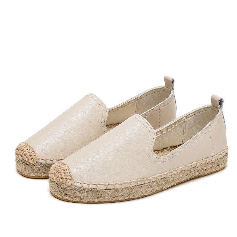 Slip On Woven Leather Loafers for Women - ComfyFootgear