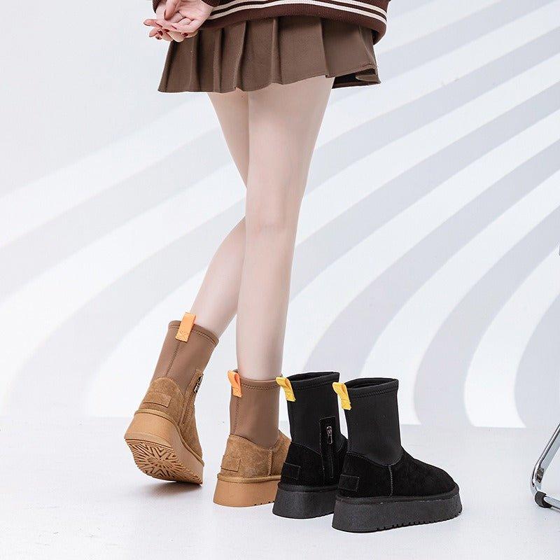 Versatile Winter Pencil Boots with Side Zipper - ComfyFootgear